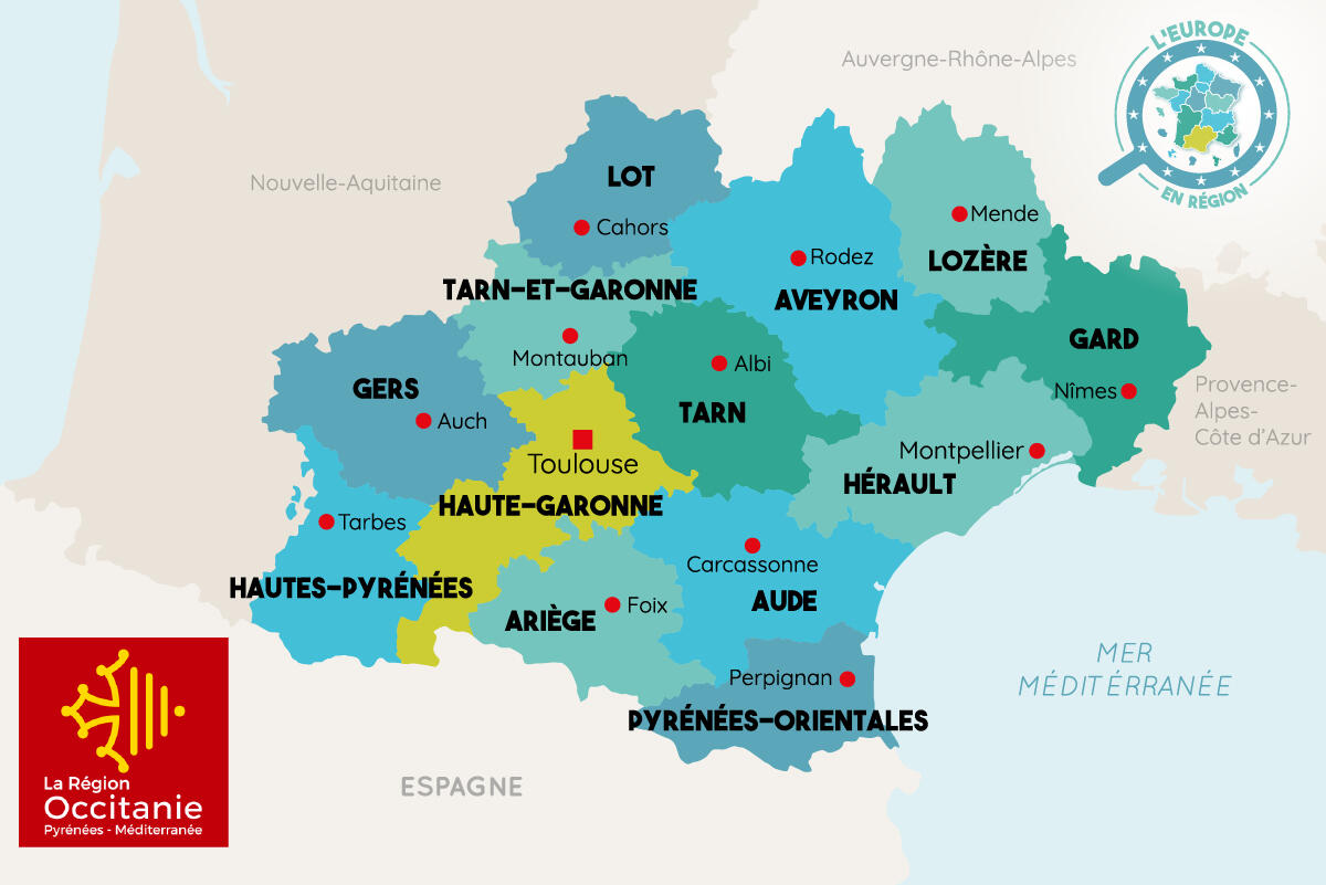 carte occitanie détaillée